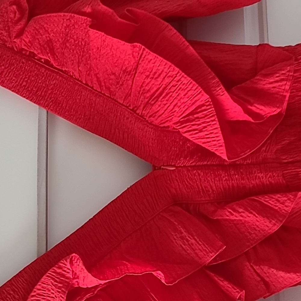 H&M Ruffle Dress Red XS - Picture 6 of 10